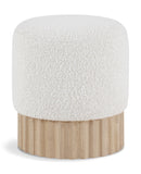 Veranda Cream Boucle Fabric Ottoman/Stool 22045Cream Meridian Furniture