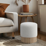 Veranda Cream Boucle Fabric Ottoman/Stool 22045Cream Meridian Furniture