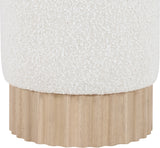 Veranda Cream Boucle Fabric Ottoman/Stool 22045Cream Meridian Furniture