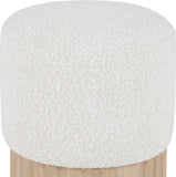 Veranda Cream Boucle Fabric Ottoman/Stool 22045Cream Meridian Furniture