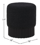 Veranda Black Boucle Fabric Ottoman/Stool 22046Black Meridian Furniture