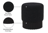 Veranda Black Boucle Fabric Ottoman/Stool 22046Black Meridian Furniture