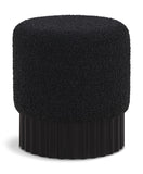 Veranda Black Boucle Fabric Ottoman/Stool 22046Black Meridian Furniture