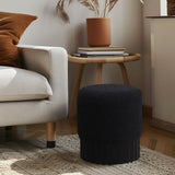 Veranda Black Boucle Fabric Ottoman/Stool 22046Black Meridian Furniture