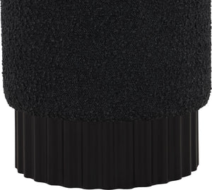 Veranda Black Boucle Fabric Ottoman/Stool 22046Black Meridian Furniture