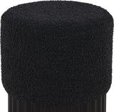 Veranda Black Boucle Fabric Ottoman/Stool 22046Black Meridian Furniture