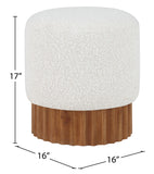 Veranda Cream Boucle Fabric Ottoman/Stool 22047Cream Meridian Furniture