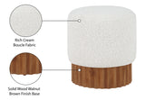 Veranda Cream Boucle Fabric Ottoman/Stool 22047Cream Meridian Furniture