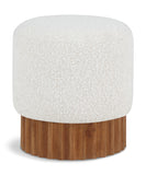 Veranda Cream Boucle Fabric Ottoman/Stool 22047Cream Meridian Furniture