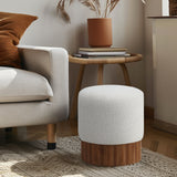 Veranda Cream Boucle Fabric Ottoman/Stool 22047Cream Meridian Furniture