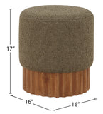 Veranda Olive Boucle Fabric Ottoman/Stool 22047Olive Meridian Furniture