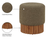 Veranda Olive Boucle Fabric Ottoman/Stool 22047Olive Meridian Furniture