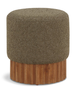 Veranda Olive Boucle Fabric Ottoman/Stool 22047Olive Meridian Furniture