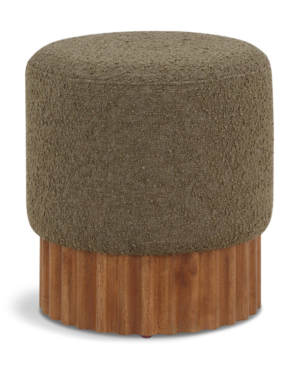 Veranda Olive Boucle Fabric Ottoman/Stool 22047Olive Meridian Furniture