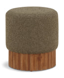 Veranda Olive Boucle Fabric Ottoman/Stool 22047Olive Meridian Furniture