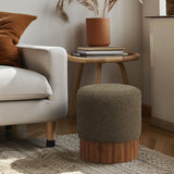 Veranda Olive Boucle Fabric Ottoman/Stool 22047Olive Meridian Furniture