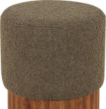 Veranda Olive Boucle Fabric Ottoman/Stool 22047Olive Meridian Furniture