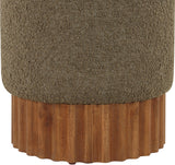 Veranda Olive Boucle Fabric Ottoman/Stool 22047Olive Meridian Furniture