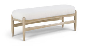 Meridian Furniture Briar Faux Sheepskin Upholstered Bench with Solid Wood Base for Bedroom and Entryway Seating Cream - A 22048Cream