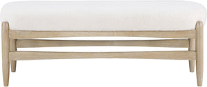 Meridian Furniture Briar Faux Sheepskin Upholstered Bench with Solid Wood Base for Bedroom and Entryway Seating Cream - A 22048Cream
