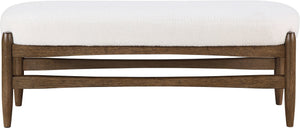 Meridian Furniture Briar Faux Sheepskin Upholstered Bench with Solid Wood Base for Bedroom and Entryway Seating Cream - B 22049Cream