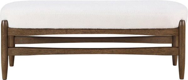Meridian Furniture Briar Faux Sheepskin Upholstered Bench with Solid Wood Base for Bedroom and Entryway Seating Cream - B 22049Cream