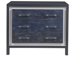 Lexington Artistica Home Invicta Hall Chest - Contemporary Navy Faux Horn Design With Self-closing Drawers & Unique Hardware Navy Blue Wood 2205-973