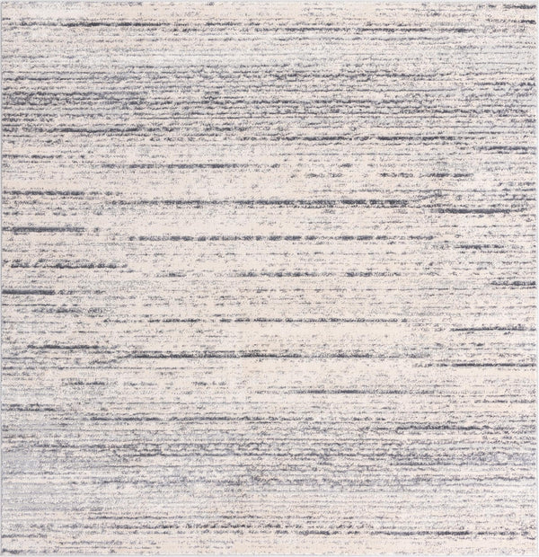 Unique Loom Oasis Calm Machine Made Abstract Rug Cream, Ivory/Gray 7' 0" x 7' 0"