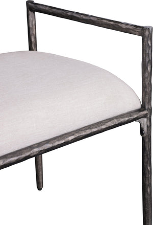 Meridian Furniture Axis Linen Upholstered Bench with Iron Legs for Modern Bedroom or Entryway Seating Beige 22051 22051Beige
