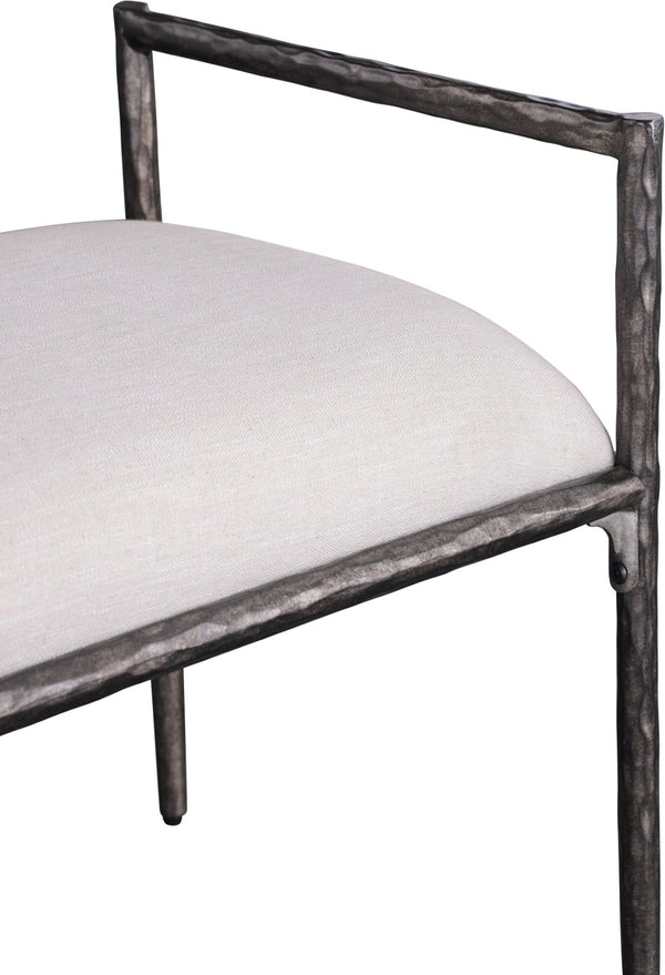 Meridian Furniture Axis Linen Upholstered Bench with Iron Legs for Modern Bedroom or Entryway Seating Beige 22051 22051Beige