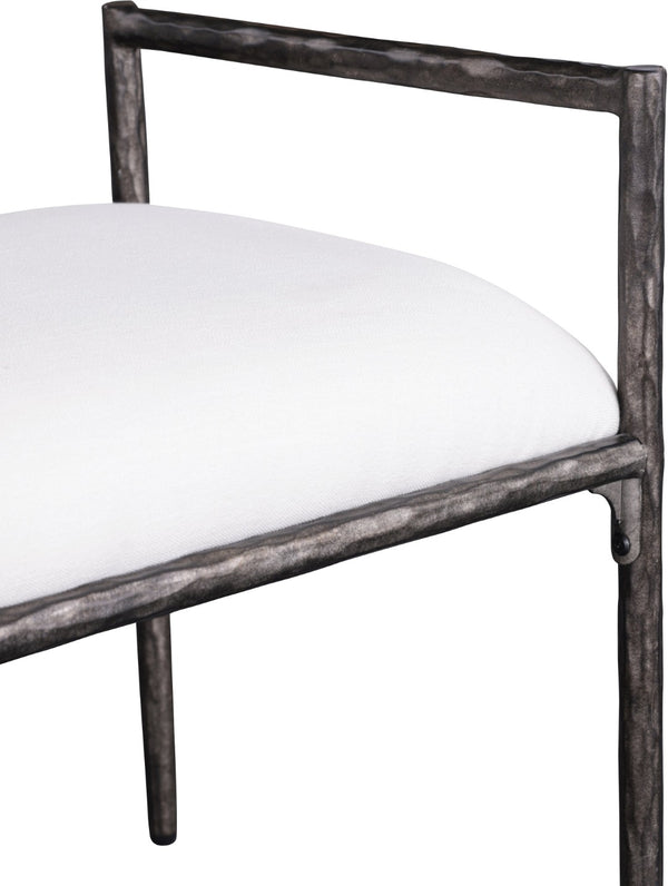 Meridian Furniture Axis Linen Upholstered Bench with Iron Legs for Modern Bedroom or Entryway Seating Cream 22051 22051Cream