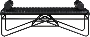Gatsby Black Vegan Leather Bench 22052Black Meridian Furniture