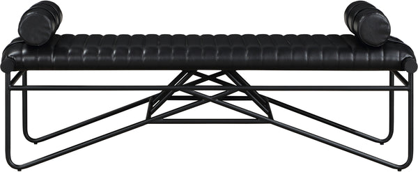 Gatsby Black Vegan Leather Bench 22052Black Meridian Furniture