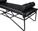 Gatsby Black Vegan Leather Bench 22052Black Meridian Furniture