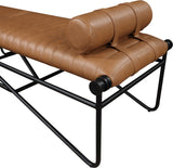 Gatsby Cognac Vegan Leather Bench 22052Cognac Meridian Furniture