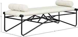 Gatsby Cream Vegan Leather Bench 22052Cream Meridian Furniture