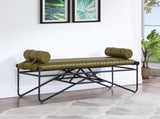 Gatsby Olive Vegan Leather Bench 22052Olive Meridian Furniture