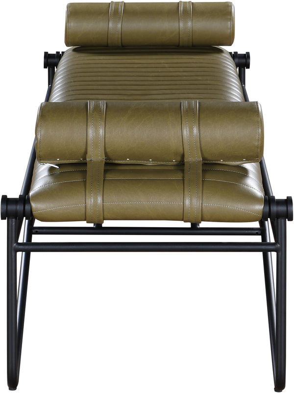 Gatsby Olive Vegan Leather Bench 22052Olive Meridian Furniture