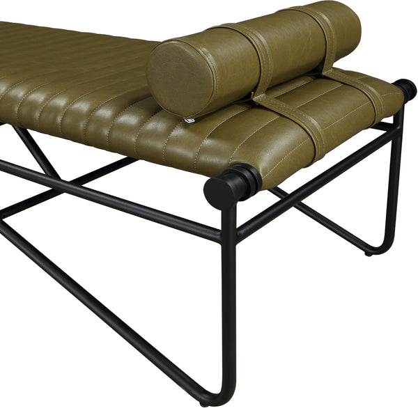 Gatsby Olive Vegan Leather Bench 22052Olive Meridian Furniture