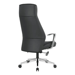 OSP Home Furnishings High Back Executive Office Chair with Antimicrobial Fabric Synchro Tilt and Chrome Base 62200C-R107