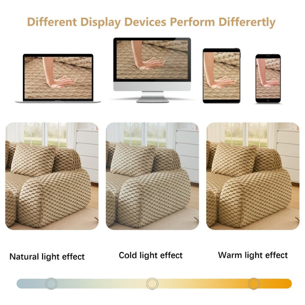 English Elm 146" Modular Flannelette Sectional Sofa Deep Seat Four Piece Living Room Couch Light Camel W714S01514
