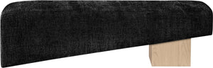 Meridian Furniture Alora Art Deco Upholstered Bench with Sculptural Wood Base for Bedroom or Entryway Use Black 22057 22057Black