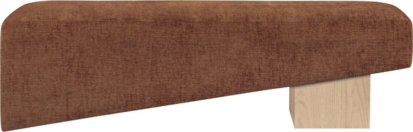 Meridian Furniture Alora Art Deco Upholstered Bench with Sculptural Wood Base for Bedroom or Entryway Use Cognac 22057 22057Cognac