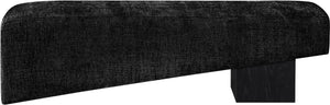 Meridian Furniture Alora Art Deco Upholstered Bench with Sculptural Wood Base for Bedroom or Entryway Use Black 22058 22058Black
