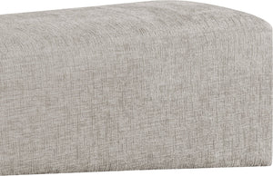 Meridian Furniture Alora Art Deco Upholstered Bench with Sculptural Wood Base for Bedroom or Entryway Use Grey 22058 22058Grey