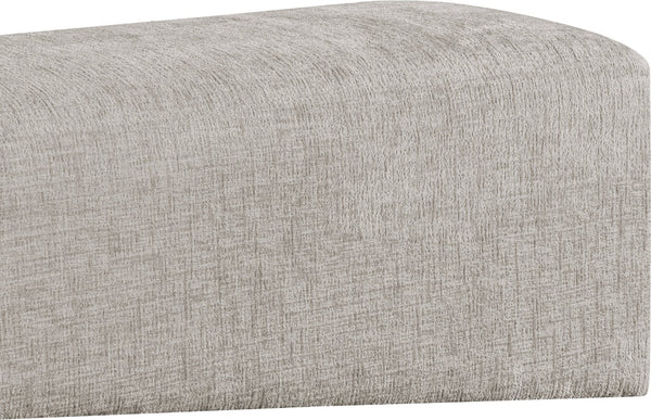 Meridian Furniture Alora Art Deco Upholstered Bench with Sculptural Wood Base for Bedroom or Entryway Use Grey 22058 22058Grey