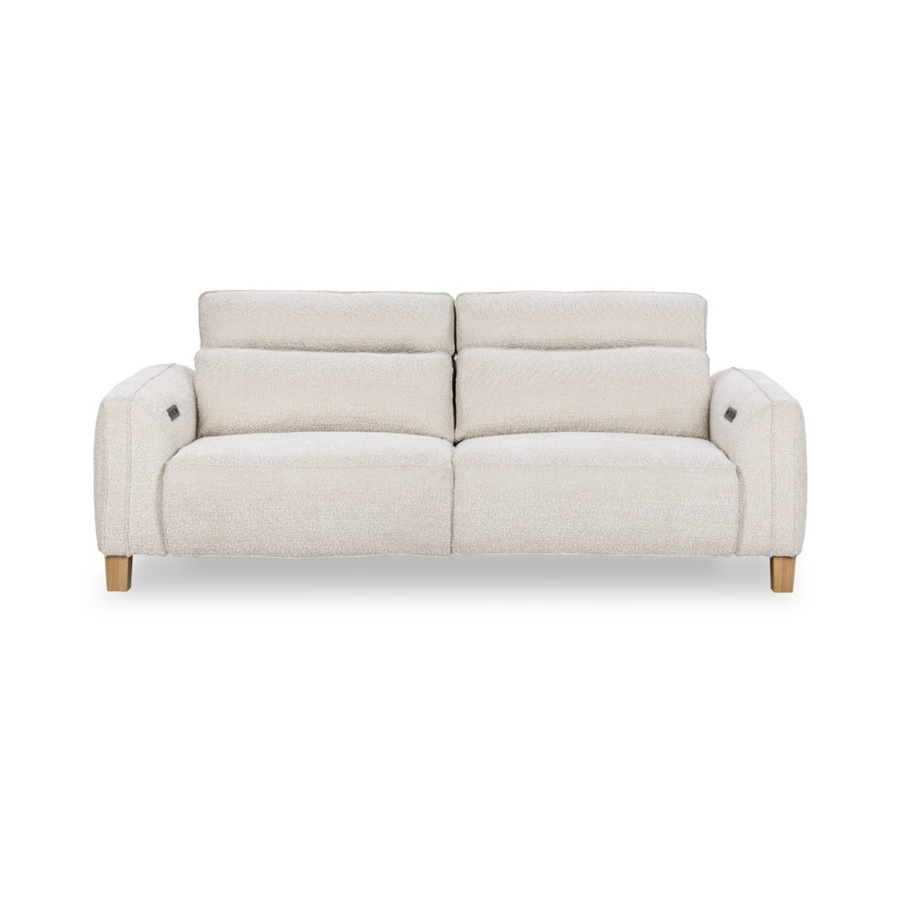 Classic Home Conway Reclining Sofa - Stylish Comfort, Soft Polyester Upholstery, Durable Ash Wood Frame Design Ivory 2205SF11