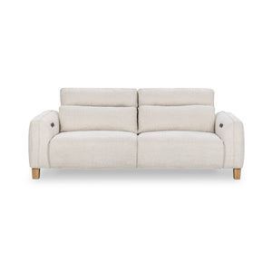 Classic Home Conway Reclining Sofa - Stylish Comfort, Soft Polyester Upholstery, Durable Ash Wood Frame Design Ivory 2205SF11