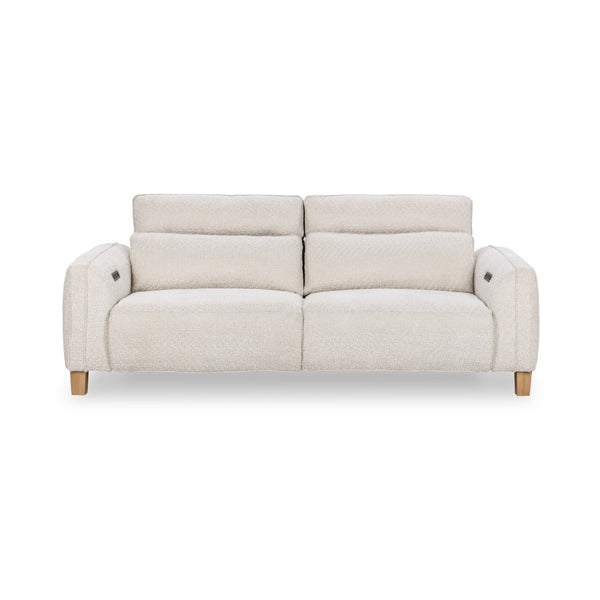 Classic Home Conway Reclining Sofa - Stylish Comfort, Soft Polyester Upholstery, Durable Ash Wood Frame Design Ivory 2205SF11