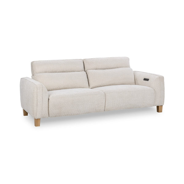 Classic Home Conway Reclining Sofa - Stylish Comfort, Soft Polyester Upholstery, Durable Ash Wood Frame Design Ivory 2205SF11
